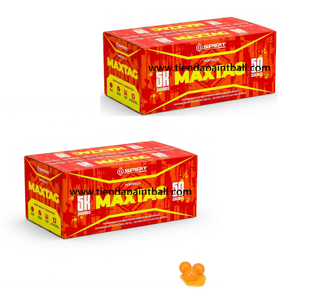 2  -  Maxtag Paintballs (5,000 Units) – .50 Caliber, Orange/Orange.*Free Shipping (3-4 Days).